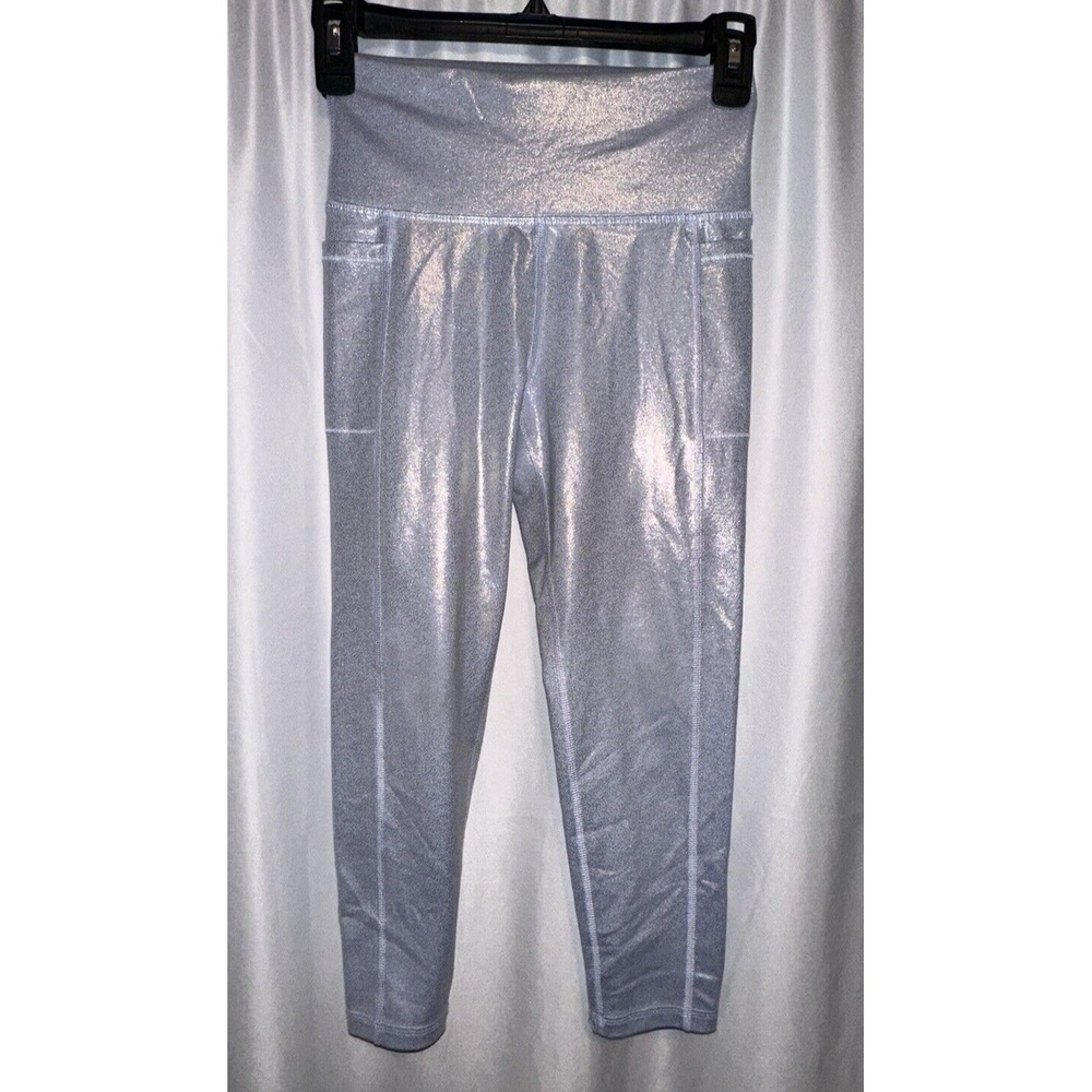 DSG Leggings Girls Size M 10/12 Blue Sparkle Stretch Pockets Great Condition